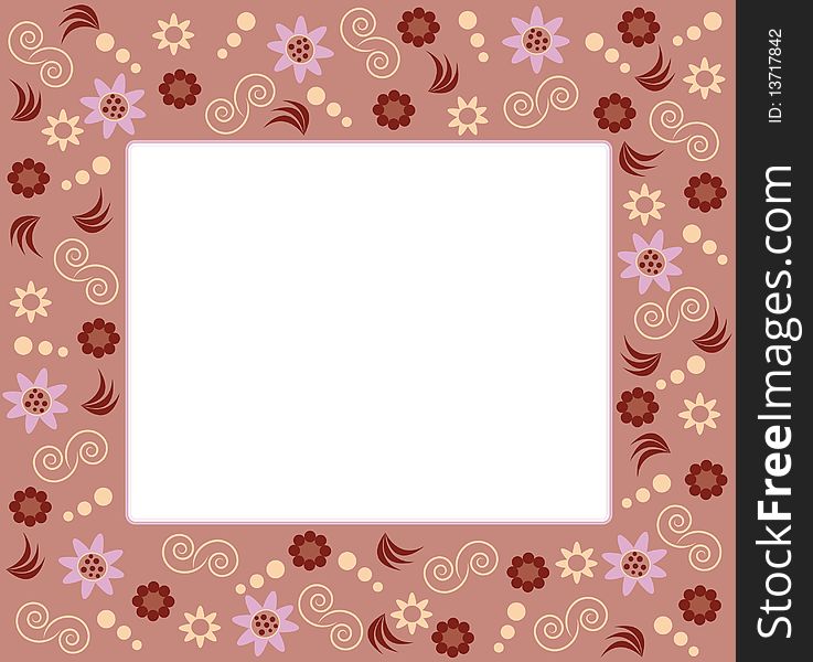 Romantic picture frame design with little ornaments & white copy space for your text or image