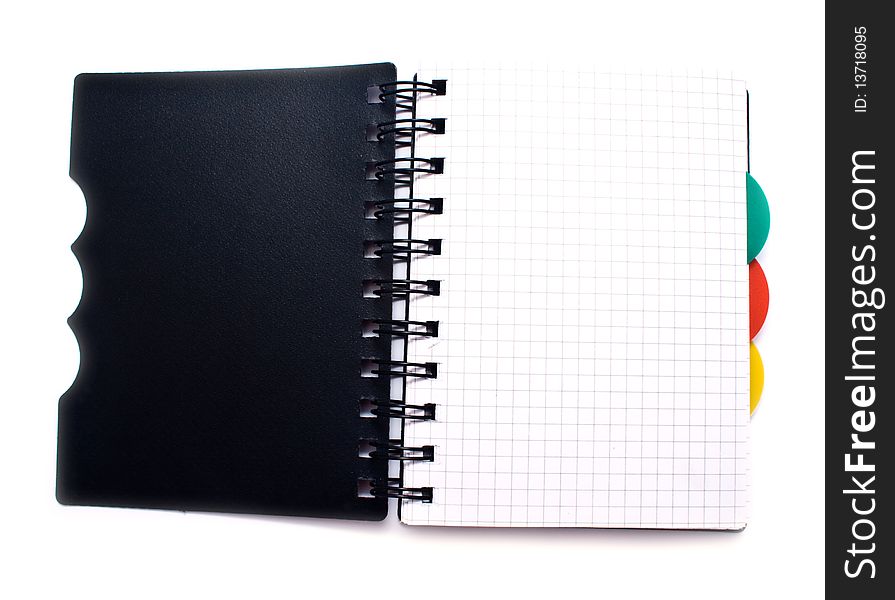 Notebook with a spring on a white background for your illustrations