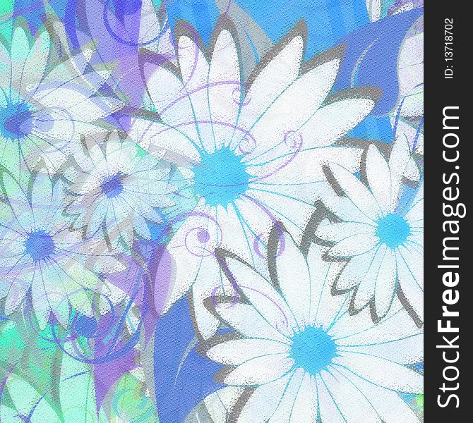 Abstract floral background, unique daisy, illustration. Abstract floral background, unique daisy, illustration