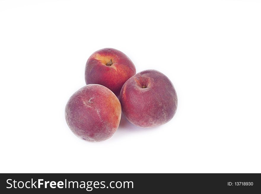 Fresh Peaches, studio isolated over white