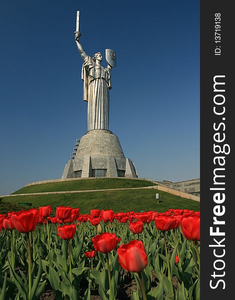 War memorial located in Kiev with the motherland statue. War memorial located in Kiev with the motherland statue