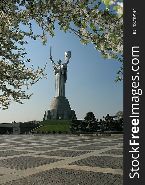 War memorial located in Kiev with the motherland statue. War memorial located in Kiev with the motherland statue