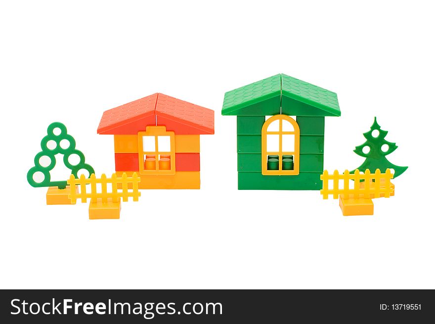 Toy house isolated on white background