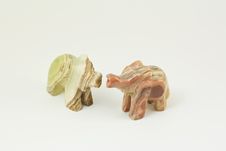 Two Elephants From Onyx On A White Background Royalty Free Stock Images Two Elephants From Onyx On A White Background Royalty Free Stock Images