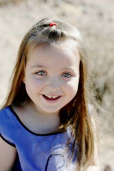 Happy, Smiling Girl Portrait In Desert Royalty Free Stock Photo Happy, Smiling Girl Portrait In Desert Royalty Free Stock Photo