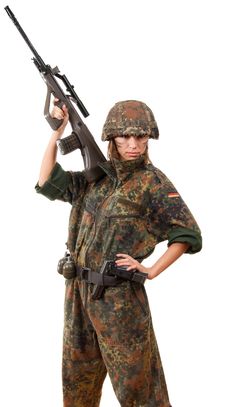 Military Woman Aiming Stock Photography Military Woman Aiming Stock Photography