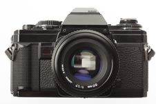 Black SLR Camera From 1980 Royalty Free Stock Photo