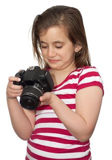 Girl Looking At A Camera Royalty Free Stock Images Girl Looking At A Camera Royalty Free Stock Images