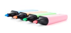 Four Highlighter Marker Pens Royalty Free Stock Image