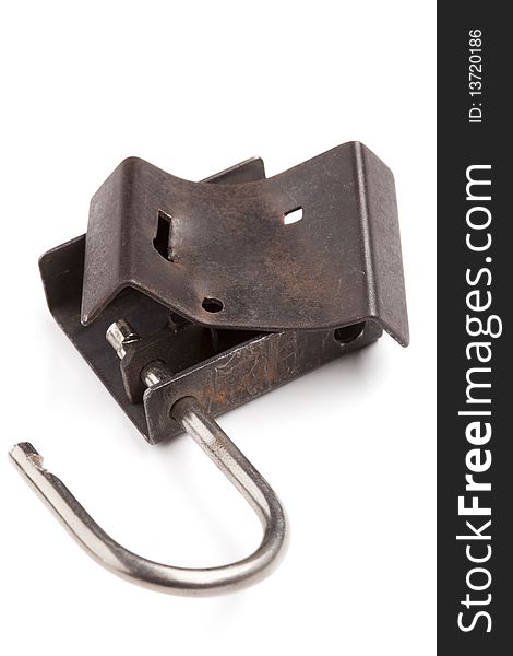 Open Crushed Rusty Padlock