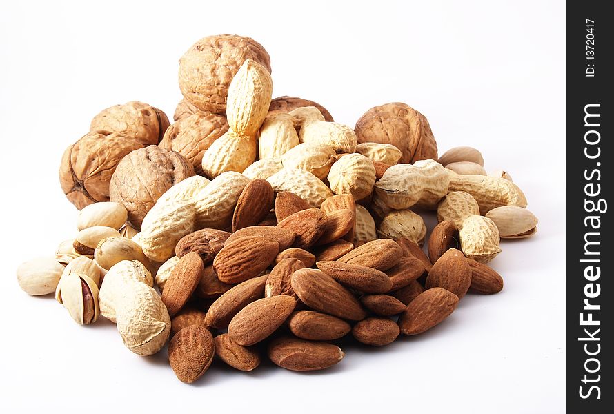 Nuts On White Background