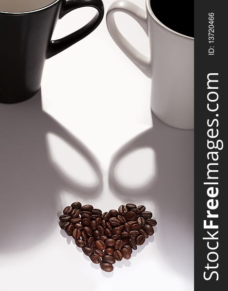 Coffee Beans In The Shape Of A Heart