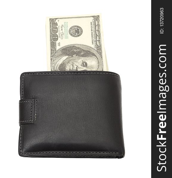 Leather wallet with some dollars inside