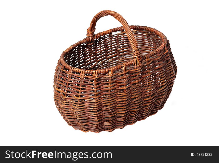 Empty basket isolated on the white background