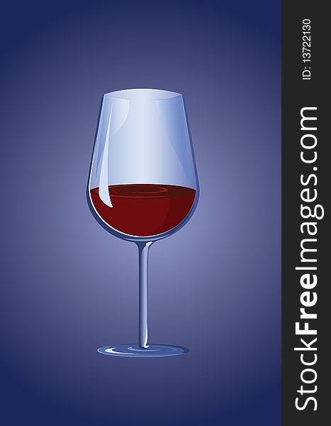 Beaker with a red wine illustration