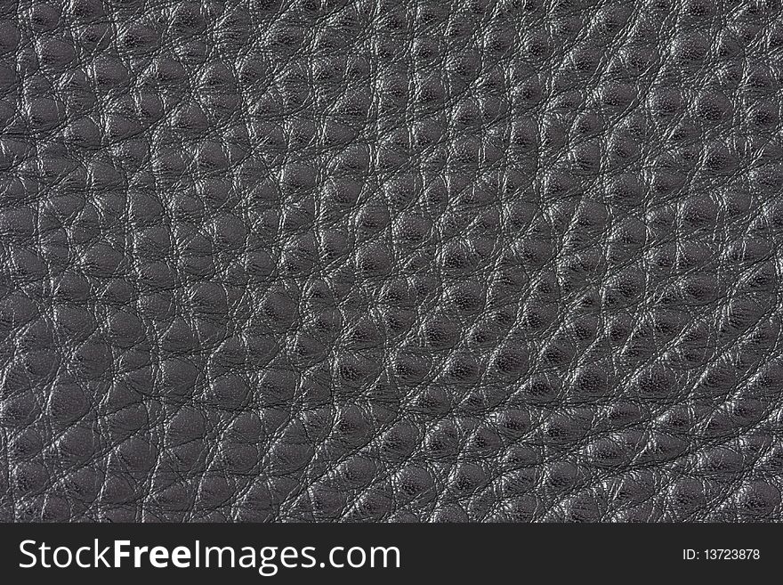 Fawn leather black. Close-up.