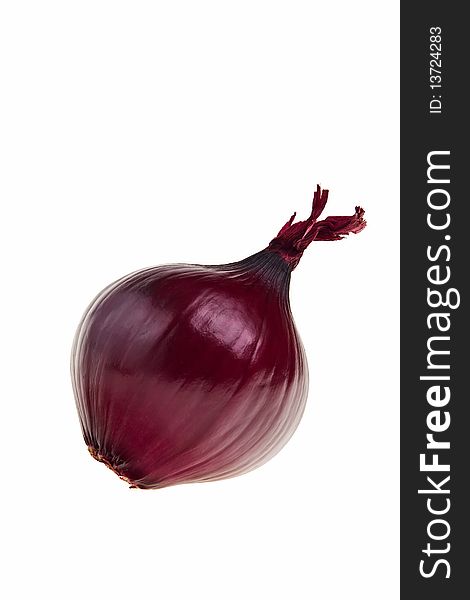 Red onion bulb isolated over white background, closeup. Red onion bulb isolated over white background, closeup.