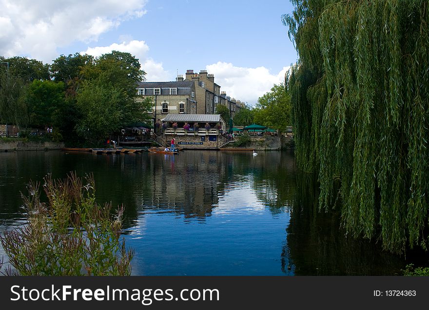 Looking over a lake in Cambridge on a sunny day. Looking over a lake in Cambridge on a sunny day