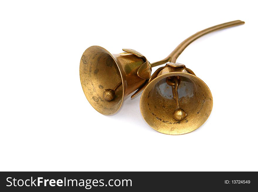Bronze bells isolated on white background