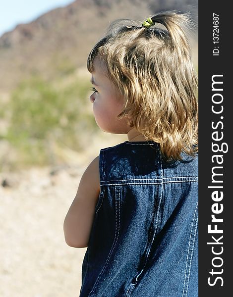 Profile Of Girl In Desert