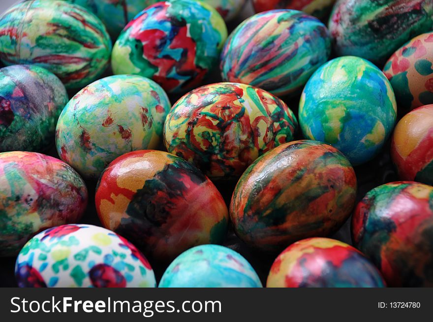 Collection of colourful easter eggs background. Collection of colourful easter eggs background