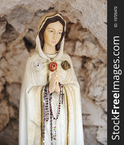 Christian icon, statue of holy virgin Marry