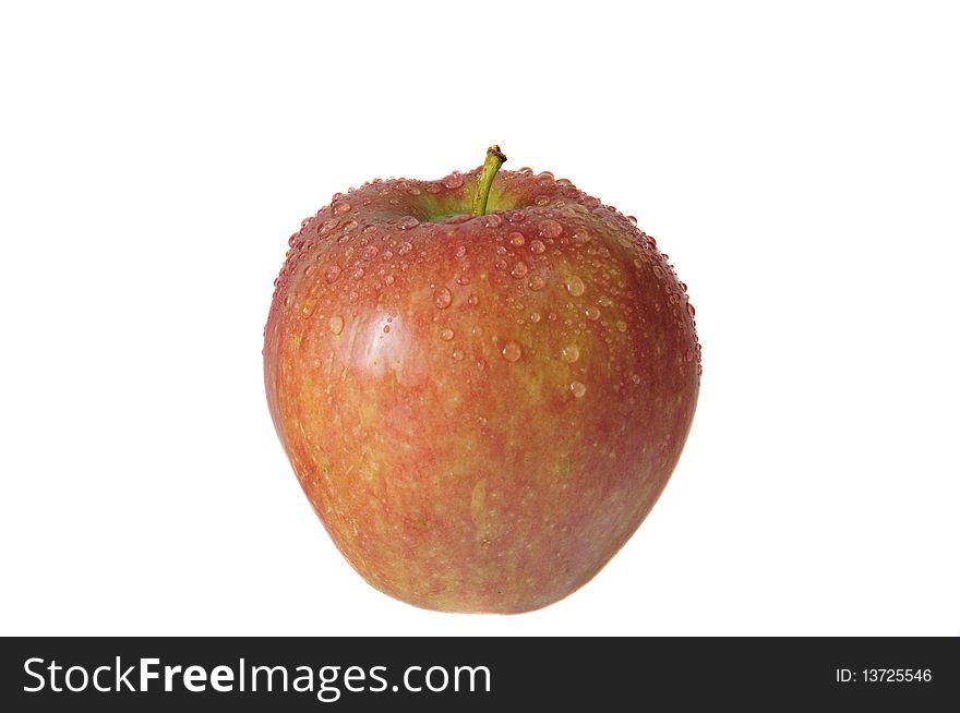 Red organic apple, isolated on white, with clipping path. Red organic apple, isolated on white, with clipping path