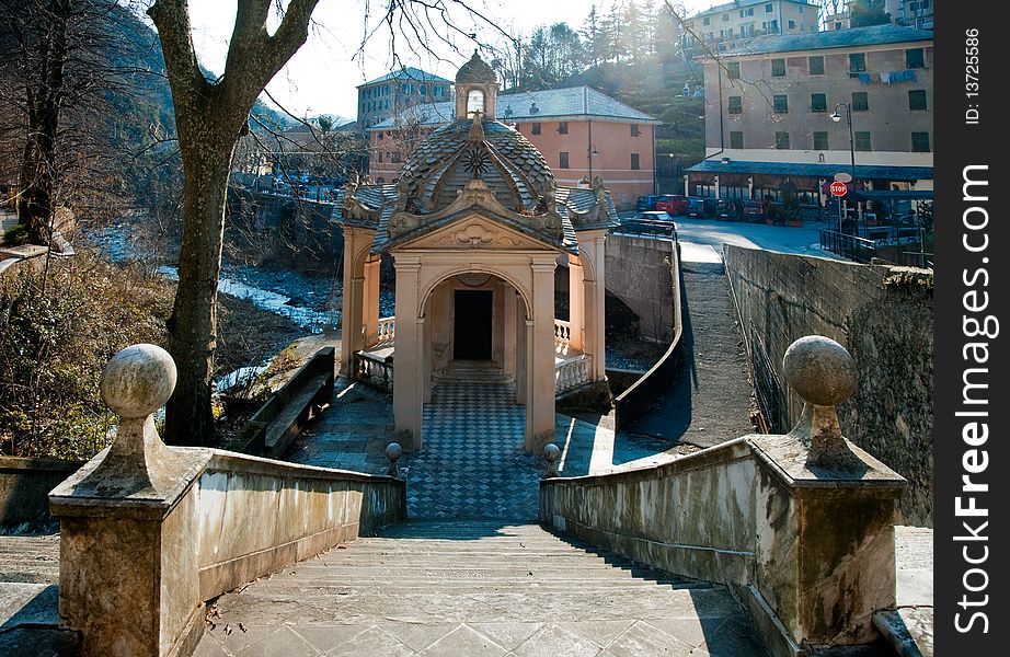 Votive temple near the Acquasanta's Monastery in Liguria