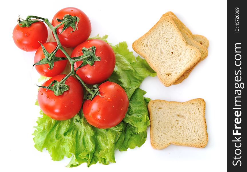 Fresh vegetables and bread, healthy