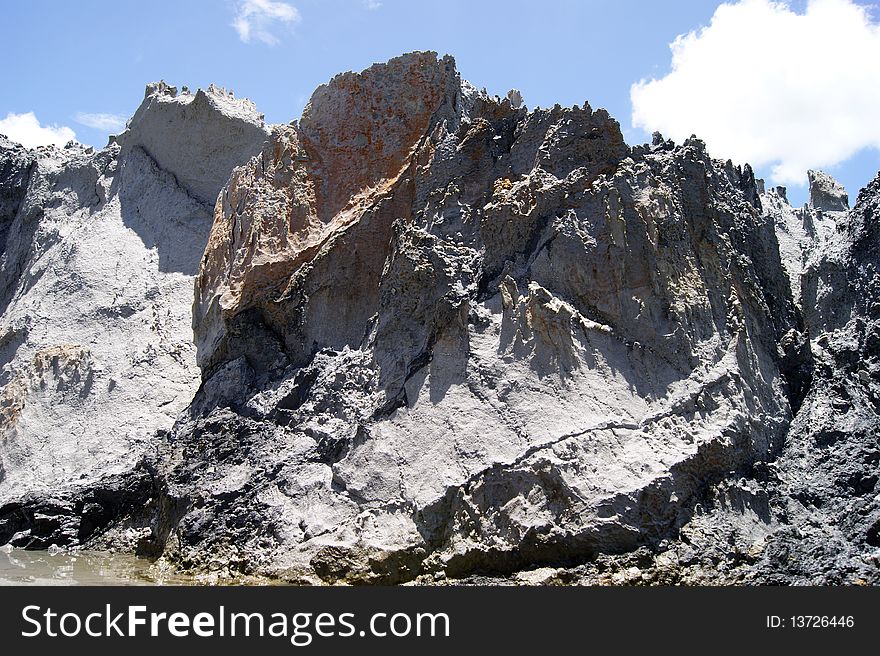 Rocky mountains, precipices and canyons against the sky. Rocky mountains, precipices and canyons against the sky
