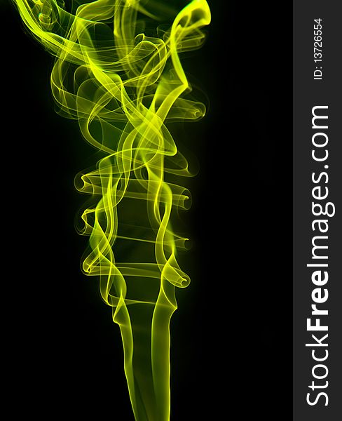 Beautiful green smoke on black background