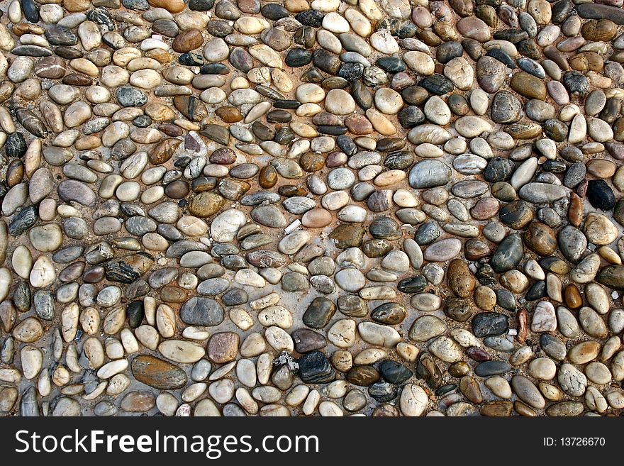 Cobblestone Wall Along the Street in Daegu Korea. Cobblestone Wall Along the Street in Daegu Korea