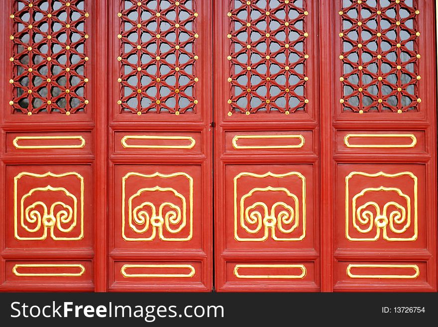 Decorative patterns of Chinese imperial palace door. Decorative patterns of Chinese imperial palace door
