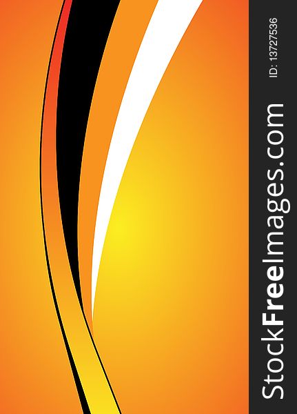 Abstract Orange Curve Background