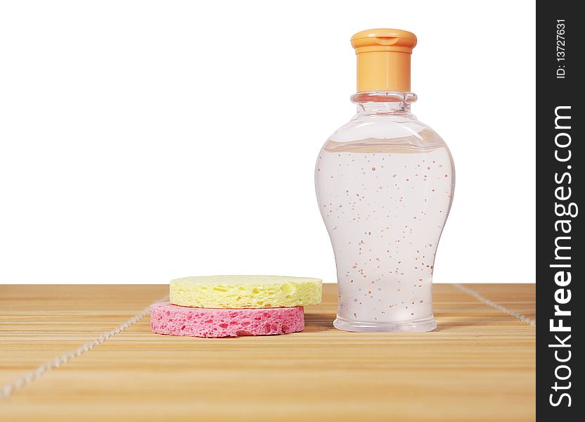 Cosmetic bottle with cellulose sponge