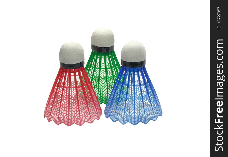 Three color banminton volans isolated over white