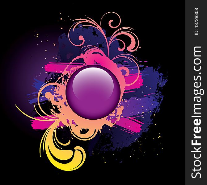Colorful_grunge_background_and_purple_button