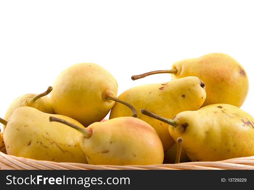 Ripe pears isolated on a white background