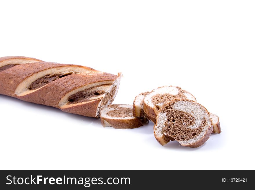 Baguette isolated on a white background