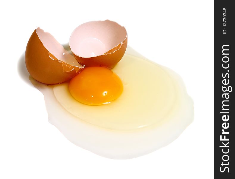 Broken egg isolated on white background. Broken egg isolated on white background