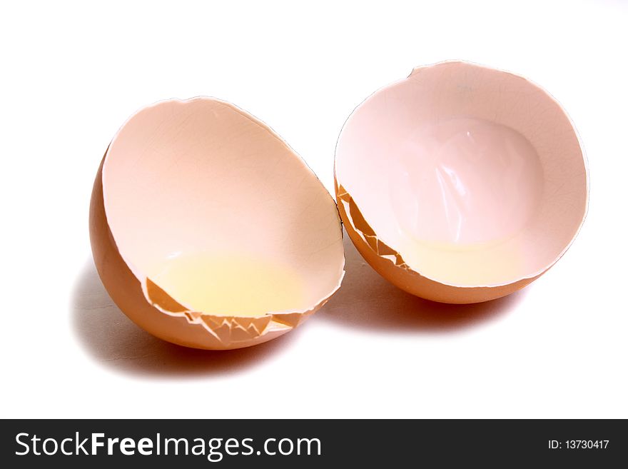 Shell of egg isolated on white background