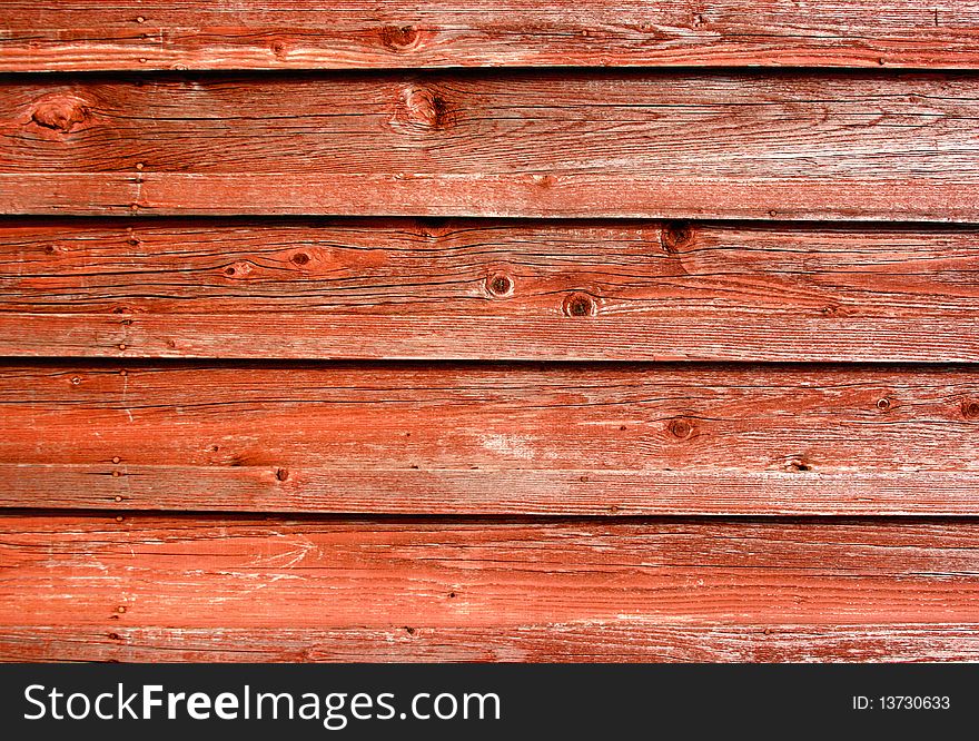 Red wooden boards