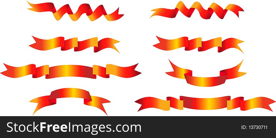 Vector Set Of Red Banners