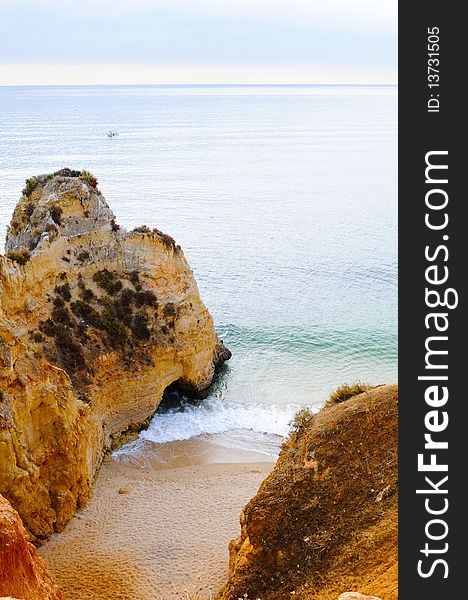 Small beach between the rocks. Small beach between the rocks