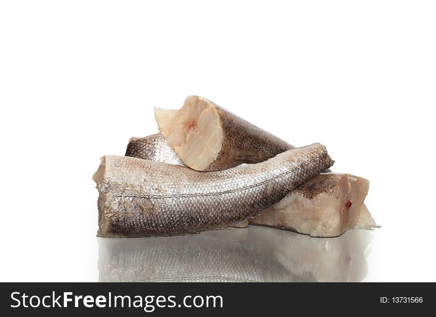 Sliced raw fish isolated on white background with clipping path. Sliced raw fish isolated on white background with clipping path