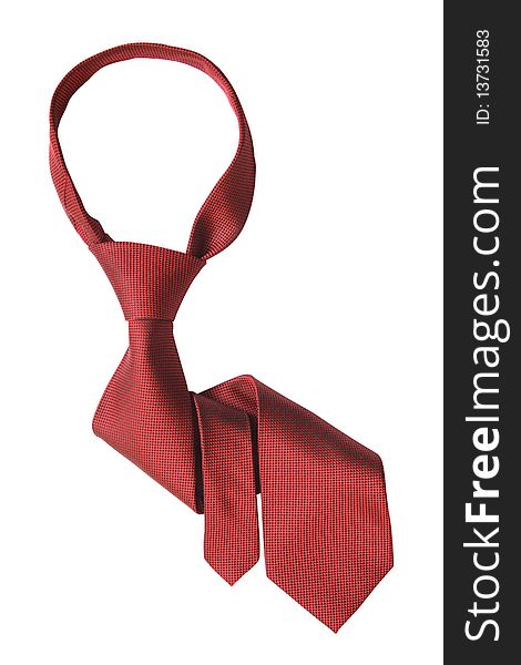 Red Necktie On White