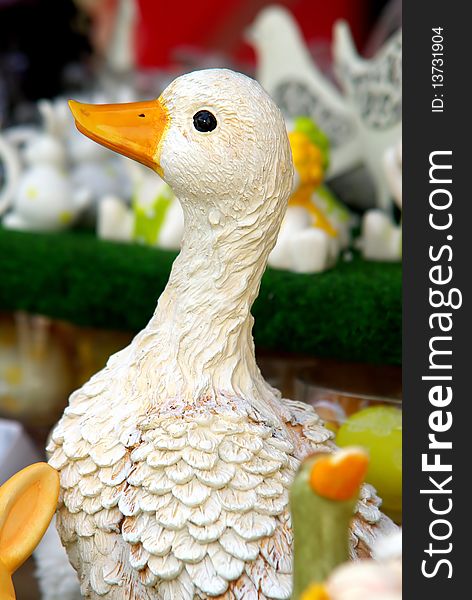 Ceramic figurine duck in the market