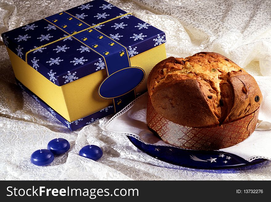 Still life of Italian Christmas cake. Still life of Italian Christmas cake