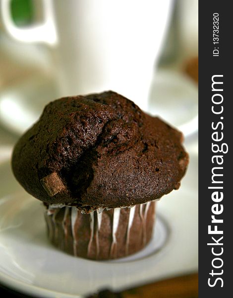 Small chocolate cake like muffin. Small chocolate cake like muffin
