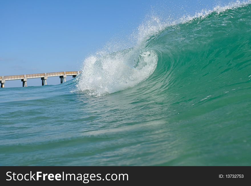 Wave And Fishing Pier